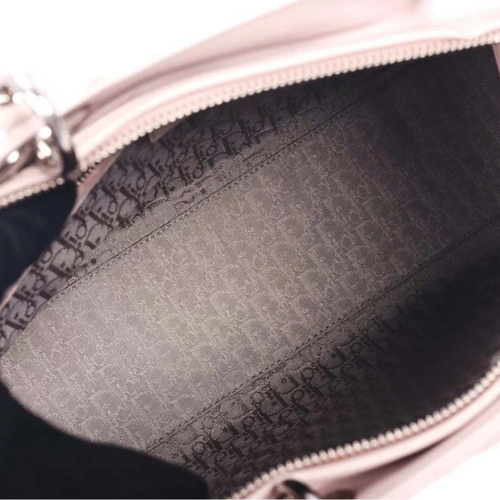 Authentic Lady Dior Blush Quilted Satchel FREE COA